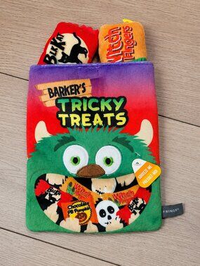 Fringe Studio Halloween Plush Squeaker Dog Toy - Tricky Treats Burrow, NWT
